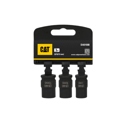 Комплект ударных торцевых головок CAT DA01008 3/8″ (8, 10, 13 мм)