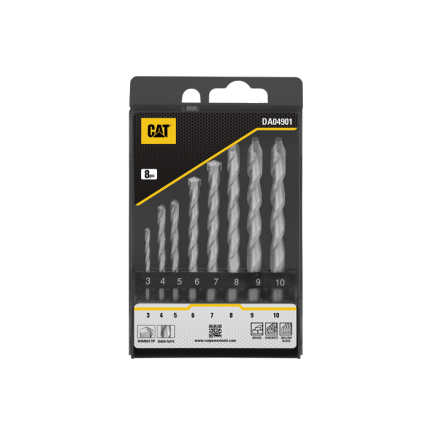 Набор сверл по бетону и камню CAT DA04901, 8 штук