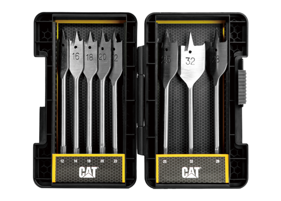 Набор плоских сверл по дереву CAT DA05901, 8 шт.