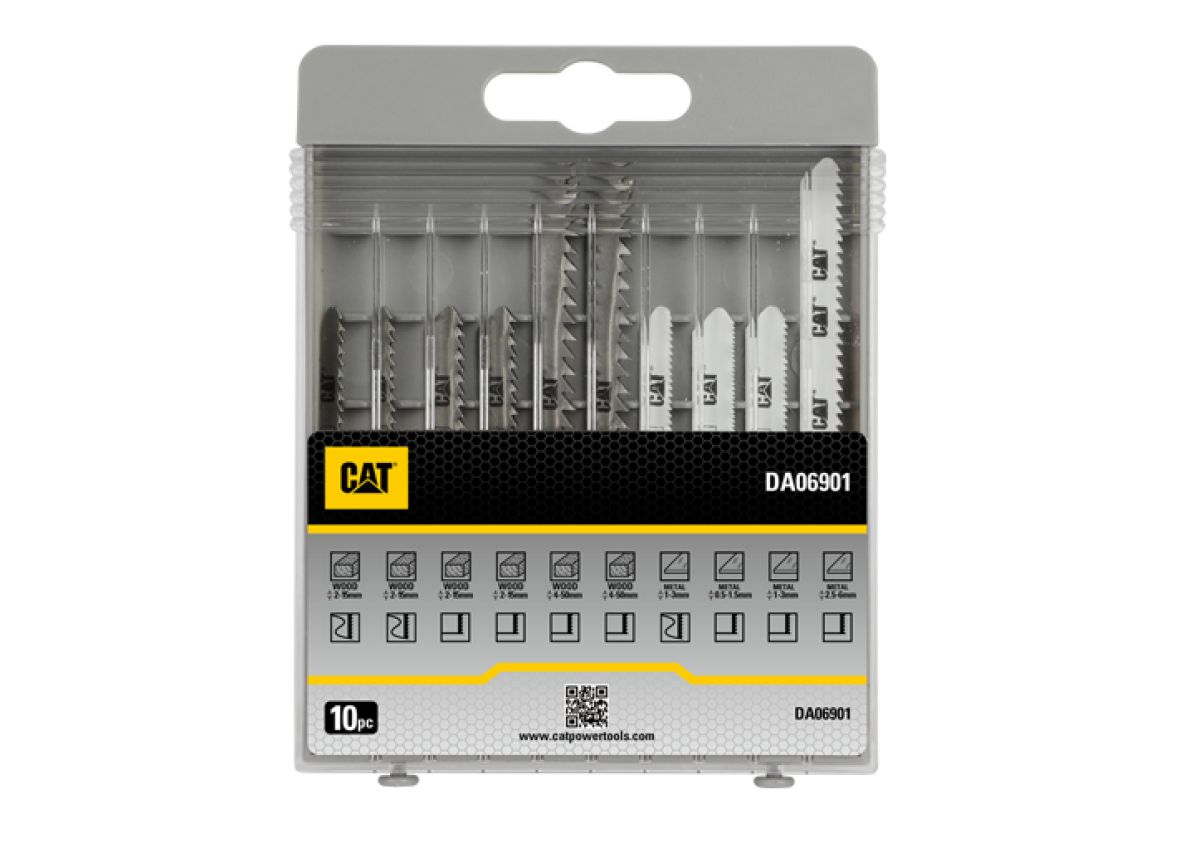 Набор пильных полотен для лобзика CAT DA06901, 10 шт. (по дереву и металлу, базовый)