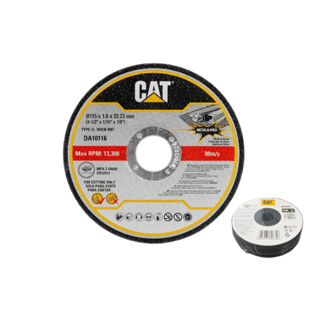 Набір відрізних дисків по металу та нержавійці CAT DA10116, 115×1.6×22.23 мм (10 шт.)