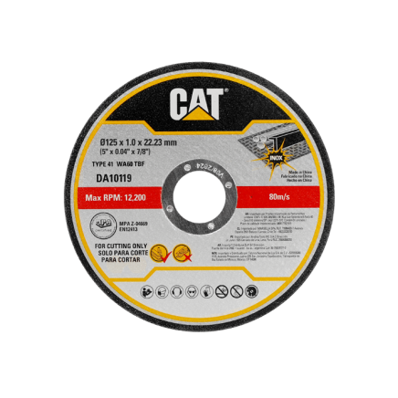 Набір відрізних кругів по металу та нержавійці CAT DA10119, 125×1.0×22.23 мм (10 шт.)