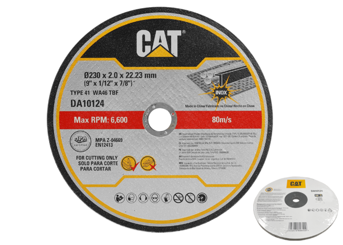 Набір відрізних кругів по металу CAT DA10124, T1, 230×2.0×22.23 мм (5 шт.)