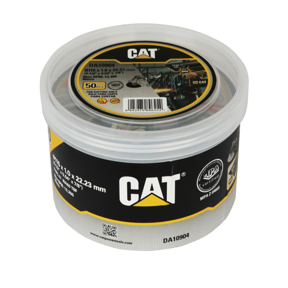 Набір відрізних дисків по металу CAT DA10904, 115×1,0×22,23 мм (50 шт.)